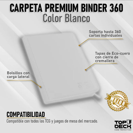 Carpeta Top Deck Premium Binder 360 color Blanco
